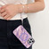 iPhone 15 Pro Plating Texture Wristband MagSafe TPU Phone Case with Glitter Lens Film - Pink Tinfoil Texture