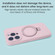 iPhone 15 Pro Precision Hole Liquid Silicone MagSafe Metal Ring Holder Phone Case - Pink
