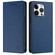 iPhone 15 Pro RC01 Dual-Folded Magnetic Suction RFID Leather Phone Case - Dark Blue