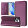 iPhone 15 Pro RC01 Dual-Folded Magnetic Suction RFID Leather Phone Case - Violet
