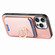 iPhone 15 Pro Retro Cross Leather Card Bag MagSafe Phone Case - Pink