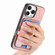 iPhone 15 Pro Retro Cross Leather Card Bag MagSafe Phone Case - Pink
