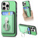 iPhone 15 Pro Retro Folding Ring Holder Card Bag MagSafe Phone Case - Green