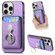 iPhone 15 Pro Retro Folding Ring Holder Card Bag MagSafe Phone Case - Purple