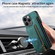 iPhone 15 Pro Retro Leather Zipper Wallet Back Phone Case - Green