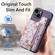 iPhone 15 Pro Retro Painted Zipper Wallet Back Phone Case - Purple