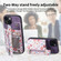 iPhone 15 Pro Retro Painted Zipper Wallet Back Phone Case - Purple