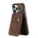 iPhone 15 Pro Retro Ring and Zipper RFID Card Slot Phone Case - Brown