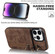 iPhone 15 Pro Retro Ring and Zipper RFID Card Slot Phone Case - Brown