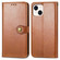 iPhone 15 Pro Retro Solid Color Buckle Leather Phone Case - Brown