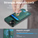 iPhone 15 Pro Retro Splitable Magnetic Card Bag Leather Phone Case - Green