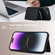 iPhone 15 Pro RFID Anti-theft Detachable Card Bag Leather Phone Case - Black