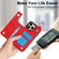 iPhone 15 Pro RFlD Anti-theft Double Buckle Ring Zipper Card Phone Case - Red