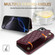 iPhone 15 Pro Rhombic Dual Buckle Card Slots Phone Case with Lanyard - Wine Red