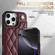 iPhone 15 Pro Rhombic Dual Buckle Card Slots Phone Case with Lanyard - Wine Red