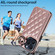 iPhone 15 Pro Rhombic Texture Card Bag Phone Case with Short Lanyard - Rose Gold