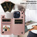 iPhone 15 Pro Rhombic Texture Card Bag Phone Case with Short Lanyard - Rose Gold