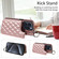 iPhone 15 Pro Rhombic Texture Card Bag Phone Case with Short Lanyard - Rose Gold