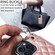 iPhone 15 Pro Rhombic Texture Card Bag Phone Case with Short Lanyard - Rose Gold