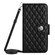 iPhone 15 Pro Rhombic Texture Flip Leather Phone Case with Long Lanyard - Black