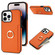 iPhone 15 Pro Ring Card Litchi Leather Back Phone Case - Orange