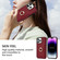 iPhone 15 Pro Ring Card Litchi Leather Back Phone Case - Red