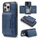 iPhone 15 Pro Shield Multi-functional MagSafe Card Bag Phone Case - Blue
