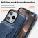 iPhone 15 Pro Shield Multi-functional MagSafe Card Bag Phone Case - Blue