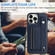 iPhone 15 Pro Shockproof Leather Phone Case with Wrist Strap - Blue
