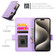 iPhone 15 Pro Side Buckle Magnetic Frosted Leather Phone Case - Purple