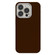 iPhone 15 Pro Skin Feel Fine Leather Texture Metal Lens Frame MagSafe Phone Case - Brown