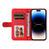 iPhone 15 Pro Skin Feel Life Tree Leather Phone Case - Red