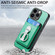iPhone 15 Pro Skin Feel Ring Holder Wallet Magnetic Phone Case - Green