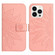 iPhone 15 Pro Skin Feel Sun Flower Embossed Flip Leather Phone Case with Lanyard - Pink