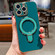 iPhone 15 Pro Solid Color Electroplated Metal Holder Phone Case - Dark Green
