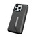 iPhone 15 Pro Solid Color Metal Buckle Card Slots Bag Phone Case - Grey