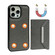 iPhone 15 Pro Solid Color Metal Buckle Card Slots Bag Phone Case - Grey
