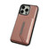 iPhone 15 Pro Solid Color Metal Buckle Card Slots Bag Phone Case - Rose Gold