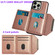 iPhone 15 Pro Solid Color Metal Buckle Card Slots Bag Phone Case - Rose Gold