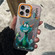 iPhone 15 Pro Splash-ink AI Cute Dragon PC Hybrid TPU Phone Case - Green Dragon