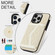 iPhone 15 Pro Splicing Rhombic Texture Card Bag Phone Case with Long Lanyard - Beige