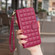 iPhone 15 Pro Square Texture Leather Phone Case - Red