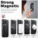 iPhone 15 Pro Suteni G3 Carbon Fiber Leather 360 Rotation Holder MagSafe Phone Case - Black