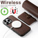 iPhone 15 Pro Suteni H20 Cross-Grain MagSafe Horizontal Card Bag Back Phone Case - Brown