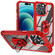 iPhone 15 Pro TPU + PC Lens Protection Phone Case with Ring Holder - Red