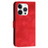 iPhone 15 Pro YX0080 Grid Butterfly Embossed Pattern Flip Leather Phone Case with Lanyard - Red