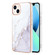 Electroplating Marble Pattern Dual-side IMD TPU Shockproof Phone Case iPhone 15 Plus - White 006