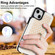 iPhone 14 Plus / 15 Plus Double Bckle Card Slot Full Coverage Phone Case with Cross-body Strap - White