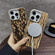 iPhone 15 Plus / 14 Plus Denior D24 Paint MagSafe Card Slot Phone Case - Gold Butterflies