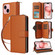 iPhone 15 Plus / 14 Plus Nine-card Slots Zipper Wallet Bag Leather Phone Case - Brown